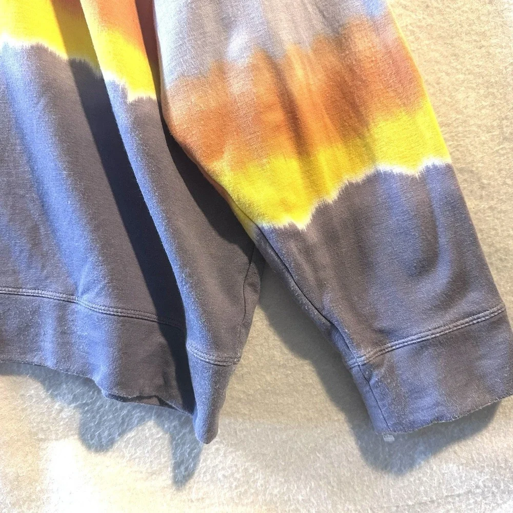 Athleta Tie-Dye Crewneck Sweatshirt in White, Blue, Yellow, Orange - Picture 4 of 9